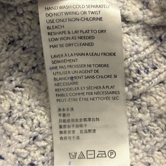 Free‎ People On Your Side Blue Multi Cable Knit Pullover Sweater Women’s Size XS - Picture 10 of 13